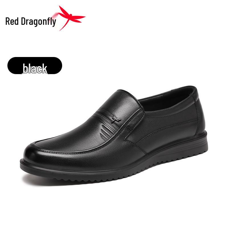 

Men s Black Leather Slip-On Dress Shoes - Comfortable, Non-Slip, Ideal for Work 44 чёрный