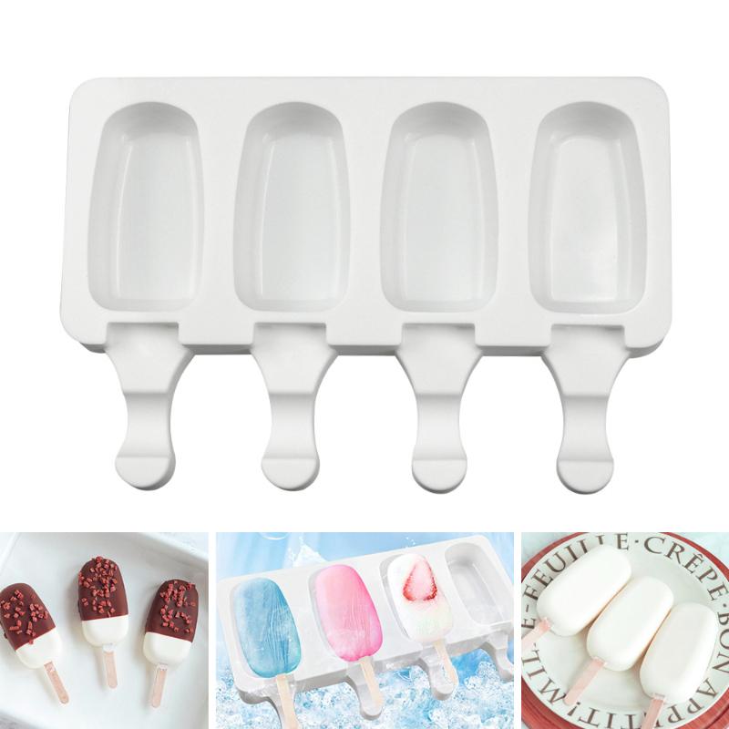 4 Cell Silicone Mold Ice Cream Mold Ice Tray Mold Popsicle Mold DIY Ice Cream Mould Ice Pop Maker Mould Ice Cube Tray Ice Mold