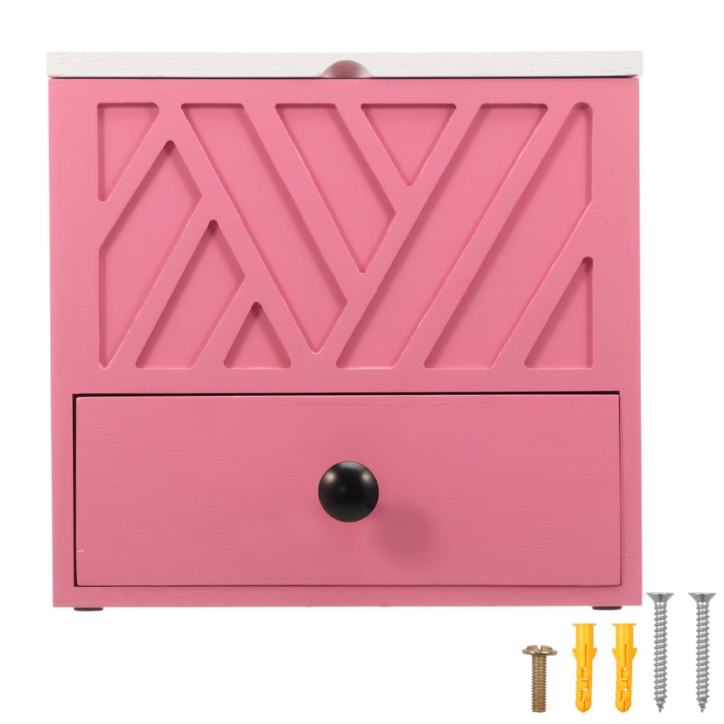 Holz-Tamponhalter mit Deckel und Schublade Badezimmer-Tampon-Aufbewahrungsbox Große Kapazität Staubdicht Organizer für Damenhygieneprodukte