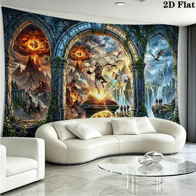 Lord Rings Wall Tapestry Aesthetic Wall Hanging Printed Fabric Blanket Decorative Tapestries for Bedroom Living Room Home Decor