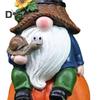 Garden Pumpkin Gnome Figurine Holding Snail Sitting Dwarf Elf Resin Statue Sculpture Indoor Outdoor Thanksgiving Harvest Festival Fall Desktop