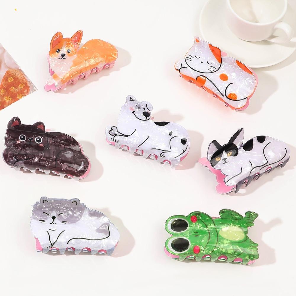 Korean Style Cat Hair Claw Dog Acrylic Animal Hair Clip Creative Animal Shark Clip  Female/Girls