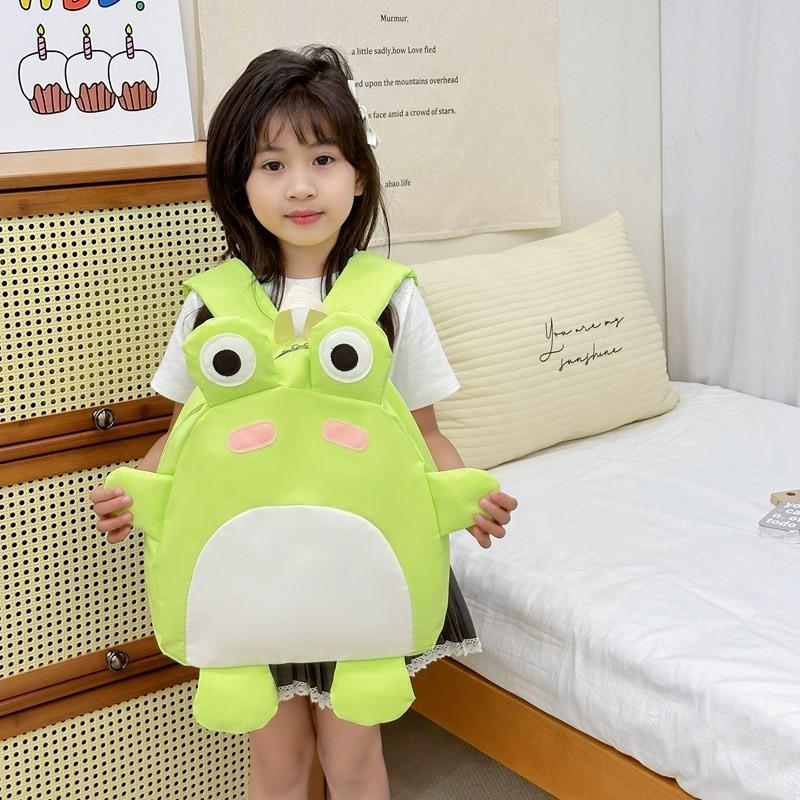Trendy Cartoon Frog Backpack For Girls And Boys Playful Lightweight School Bag