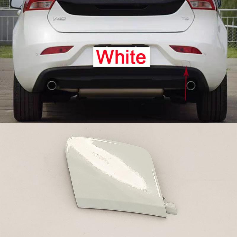 Front Rear Bumper Tow Hook Cover For Volvo V40 2013 2014 2015 2016 - 2019 Towing Trailer Hauling Eye Cap Lid Rear white