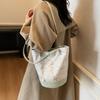 Summer Contrast Niche Butterfly Bucket Bag 2025 Summer New Fashion Simple Foreign Style Underarm Shoulder Bag