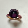 11 .6x7mm Big Stone Natural Crystal Candy Ring With Purple Zircon Crystal Ring For Women Jewelry Gift Birthday Pomellato