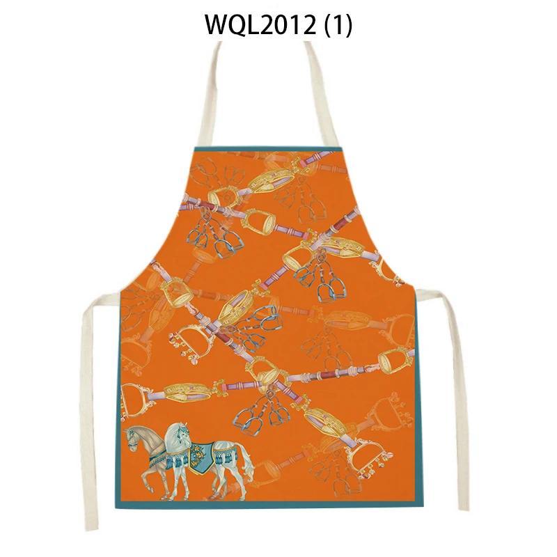 Retro Equestrian Kitchen Aprons for Women Men Linen Baking Bibs Household Cleaning Pinafore Animal Horse Home Cooking Apron
