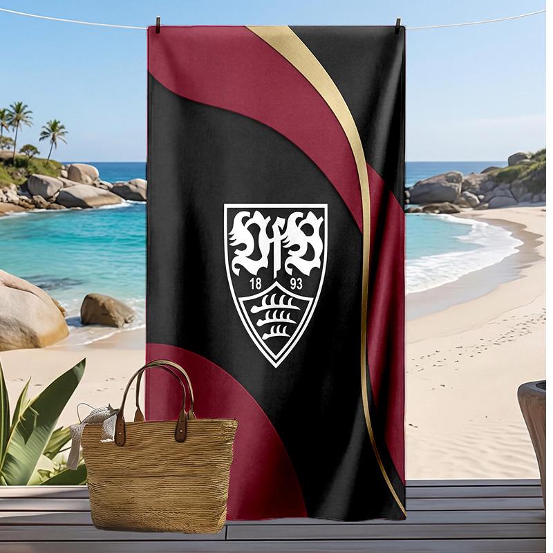 Toalla de Playa con Estampado de Fútbol VfB Stuttgart, Toalla Grande Suave de Secado Rápido para Playa, Camping, Natación