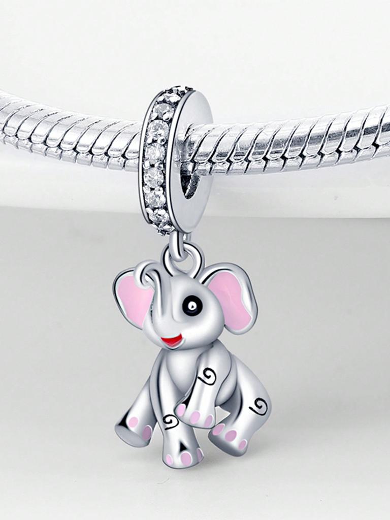 Charms Plata Copper Colors Cute Cat Peacock Elephant Beads Charm Pendant For Original Bracelet For Women Diy Jewelry Love Gift
