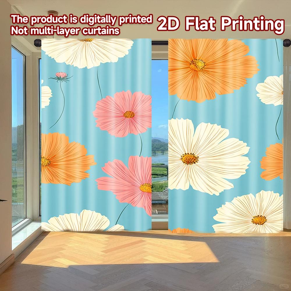 

Flat Printing Curtains Without Rod Floral Spring Delight Saint Patrick Is Day Festival Curtain Set Of 2 Minimalist Made Polyester Washable W100*H70(CM)-Hooks&1PCS