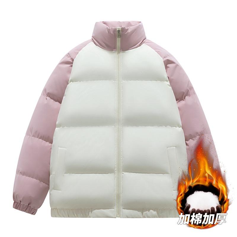 Men's splicing cotton-padded jacket stand-up collar thickened winter new men's youth casual bread clothes cotton-padded jacket