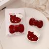 Ankola Red Bowknot Kitten Hair Clip for Girls - Sweet Hairpin Accessory