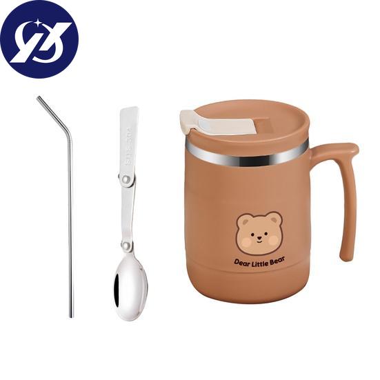 Yousheng 500ML Water Cup Large Capacity Good Sealing Heat Insulation Stainless Steel Highly Pigmented Insulation Coffee Mug Daily Use