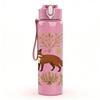 1PC Autumn Bush Fox Illustration 750ml Color Plastic Sports Water Bottle Leakproof Flip Straw Lid Suitable for Sports Office Home Use