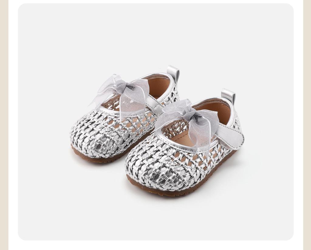 Spring Lace Bow Non-Slip Soft Bottom Baby Shoes - Girls' Princess Style Leather