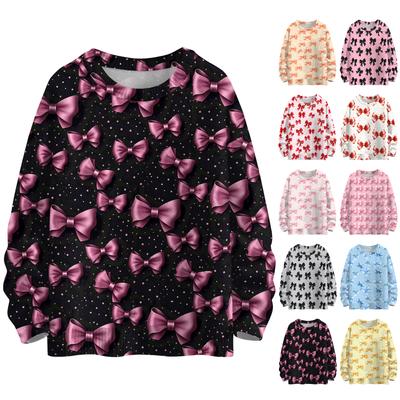 Women's Casual Long Sleeve Bow Woolen Sweatshirt Fall  Vacation Long Sleeve Pullover