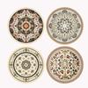 Vintage Floral Table Coasters Set Of Four Waterproof Rubber Kitchen Decor For Home Dining