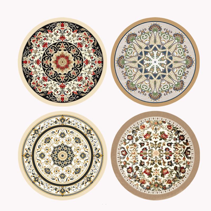 Vintage Floral Table Coasters Set Of Four Waterproof Rubber Kitchen Decor For Home Dining