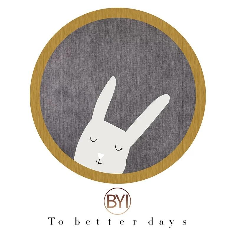 Cute Round Rug Kids Rooms Carpets Bedroom Cartoon Decoration Bedside Rugs Living Room Carpet Study Non-slip Chair Floor Mat