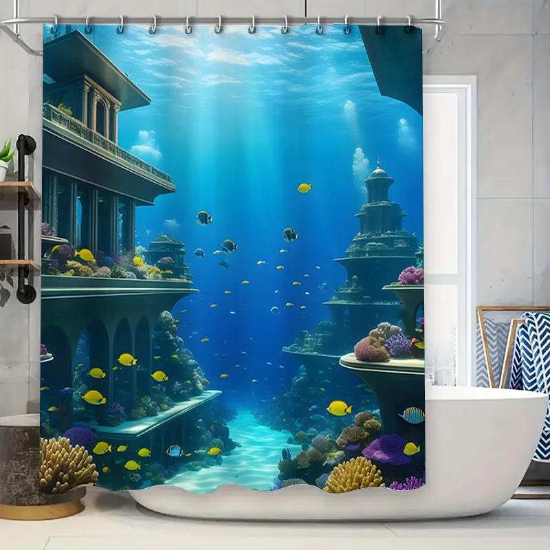 

Underwater World Shower Curtain 3D Printed Bath Decor With Fish Coral Scene For Bathroom Decoration – Custom Size Available From W60H190(CM)-1 Pcs