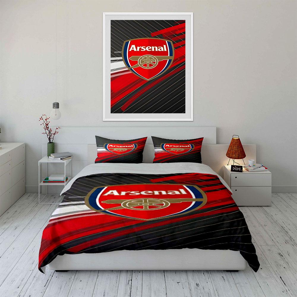 Conception du logo Arsenal rouge. Ensembles de literie Ensembles de housses de couette Housses de couette Taies d'oreiller(1 * Housse de couette 2 * Taies d'oreiller sans couette)