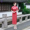 New Chinese style cheongsam skirt improved summer new mother dress retro thin performance dress