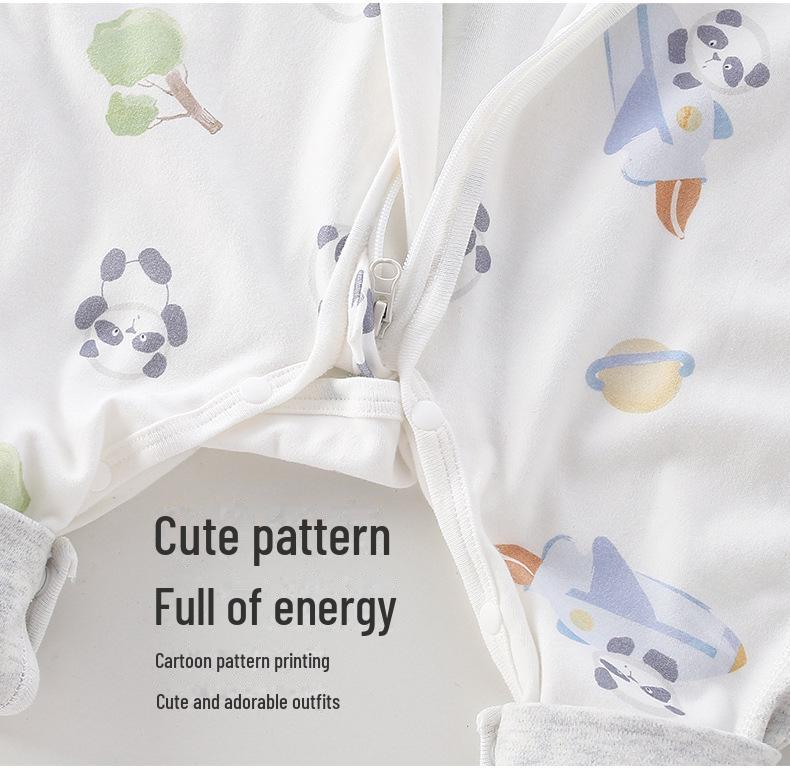 Spring Cotton Baby Sleeping Bag Pajamas: Long Sleeve Split Leg with Zipper