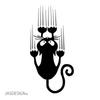 [JASDESIGN] Cat Sticker Cat Sticker Cutting Sticker Car Motorcycle Decal Funny Cute JM-280 (White Silver, 1)