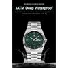 POEDAGAR Luxury Business Men's Quartz Watches Date Week Man Stainless Steel Watch Waterproof Luminous Fashion Wristwatch+Box