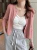 2026 New Women Cardigan Korean Elegant Knitted Long Sleeve Female Casual Sweater Tanks Fashion New Slim Ladies Casual Tops