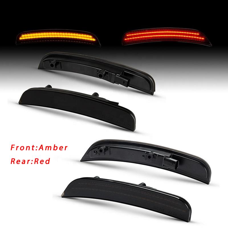 4Pcs For Dodge Charger 2015-2023 LED RGB Multicolor Front Rear Bumper Side Marker Lights Turn Singal Lamps Car Accessories