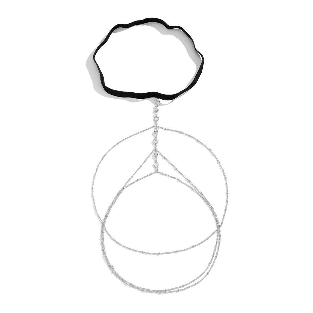 Europäisch Amerikanische Geometrische Strass Quaste Oberschenkelkette mit Kunstperlen- und Sterndesign