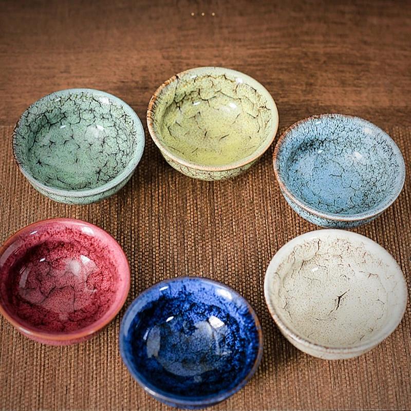 1pc Kiln Change China Ceramic Tea Cup Temmoku Glaze Porcelain Kung Fu Cups Set Pottery Jianzhan Drinkware Tableware Wholesale