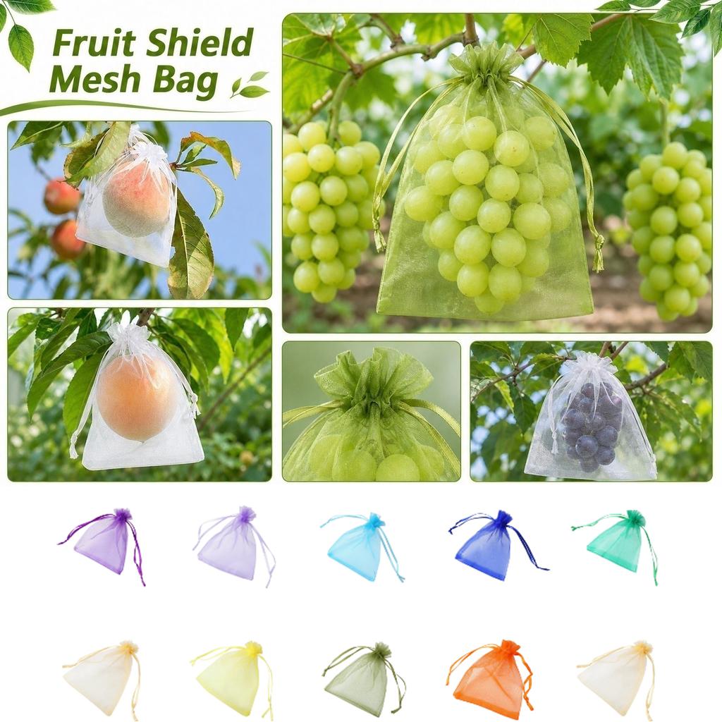 Organza Drawstring Mesh Bags for Fruit Protection Reusable Fine Mesh Net Bags with Drawstring Closure Suitable for Insect Prevention and Storage