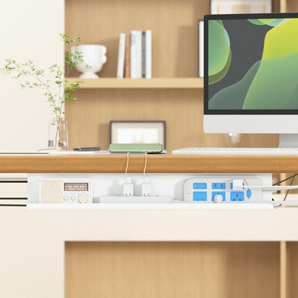 Flame Retardant Cable Management Tray No Trace Under Desk Rack Wire Fixing Wire Tray  Home Office