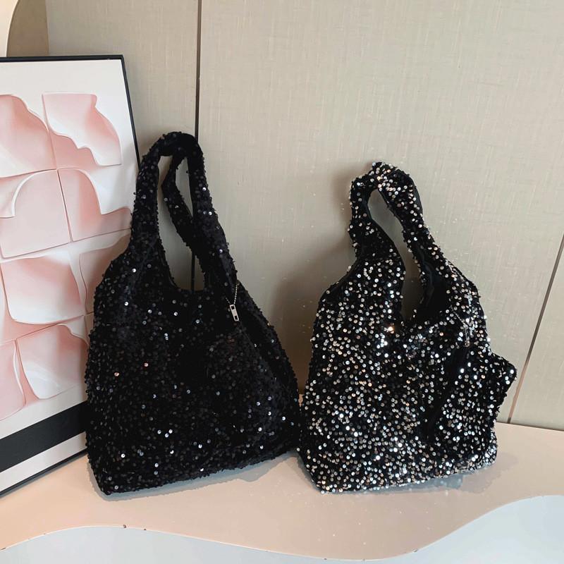 Borsa Tote Elegante con Paillettes di Grande Capacità per Donna Perfetta per il Pendolarismo Quotidiano
