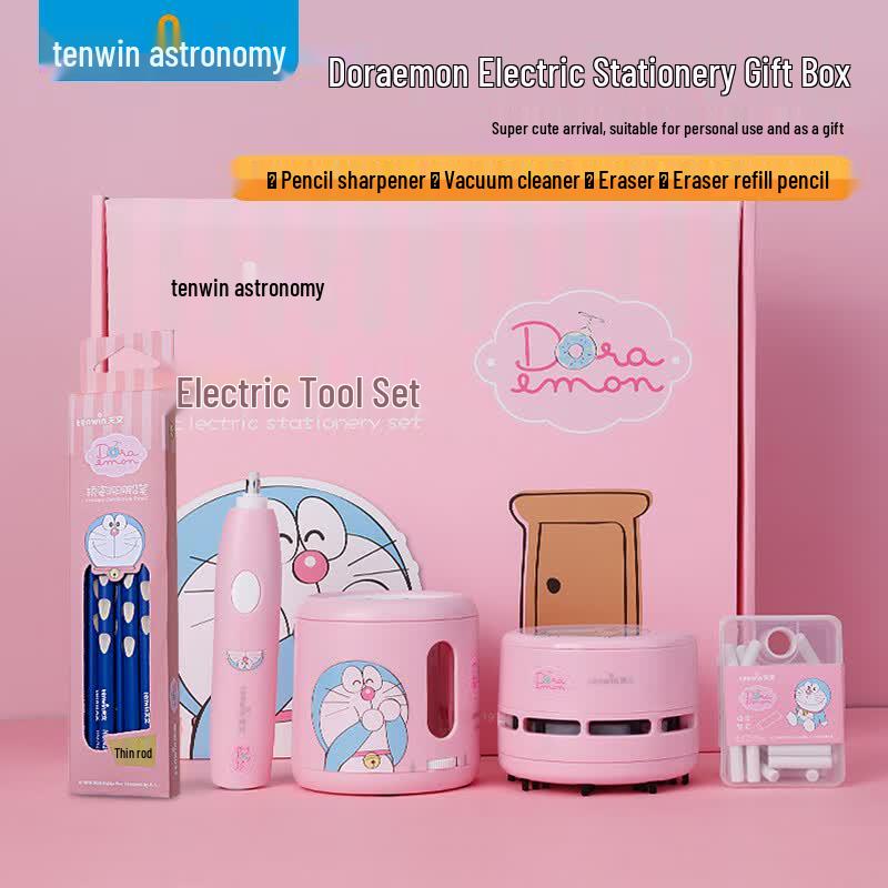 TEN-WIN Doraemon Electric Pencil Sharpener Gift Set