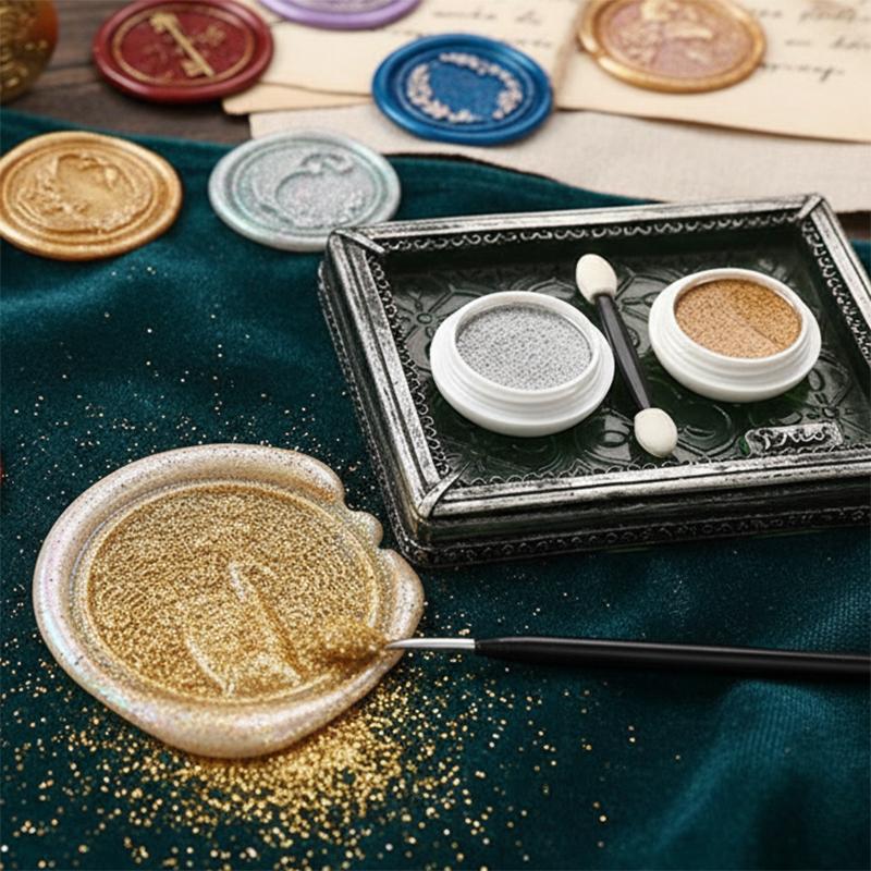 1pcs Fire Lacquer Glitter Wax Seal DIY Wax Steel Stamps Painted Paste Invitation Card Decor Invitation Seal Coloring SB0128