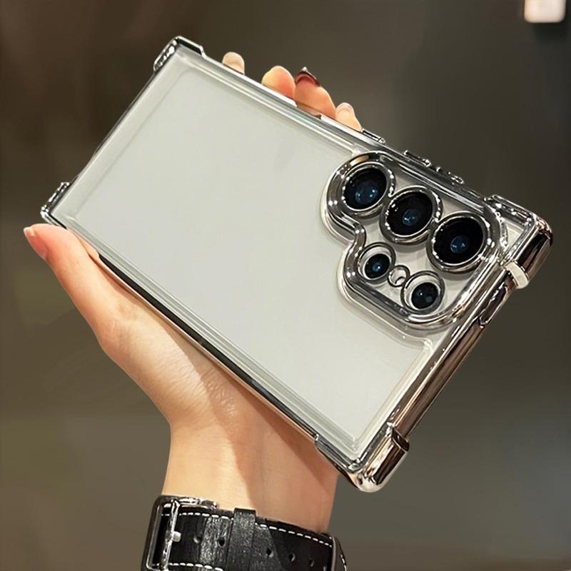 

Transparent Phone Case For Samsung Galaxy S26 S25 S24 Ultra Plus S26Ultra Cases Plating Shockproof Bumper Clear Cover For Samsung S26Ultra