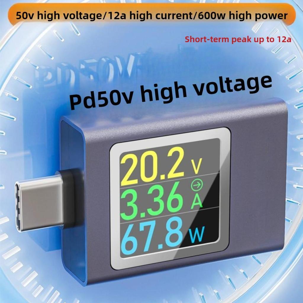 Digital USB-C Power Meter 100W | Adapter Kit Included | Voltage Current Tester for PD/QC Fast Charging, Laptop, Phone