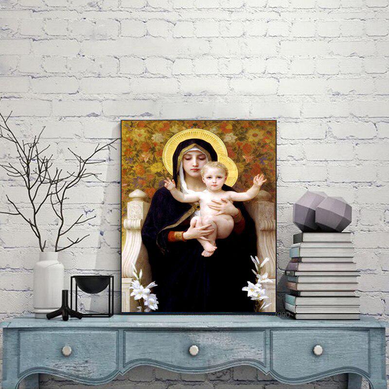 The Virgin Of The Lilies 5D DIY Diamond Painting Religion Full Round Diamond Embroidery