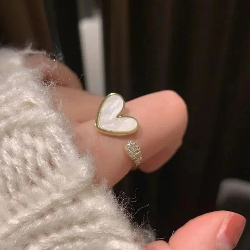 Sweet Pink Drop Oil Cherry Blossom Adjustable Open Ring for Women Niche Three Flower Design Sense Index Finger Ring 2026 Jewelry