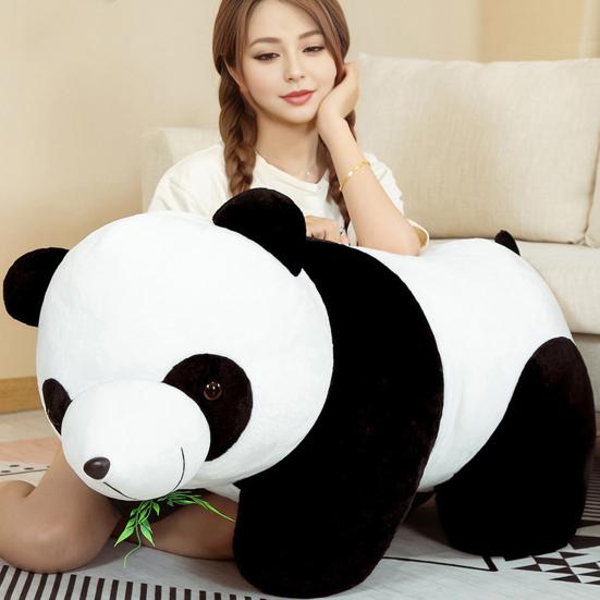 Realistic Panda Baby Doll Huggable Lifelike Plush Toy Stress Relief Security-enhancing Calming Effect Panda Toy
