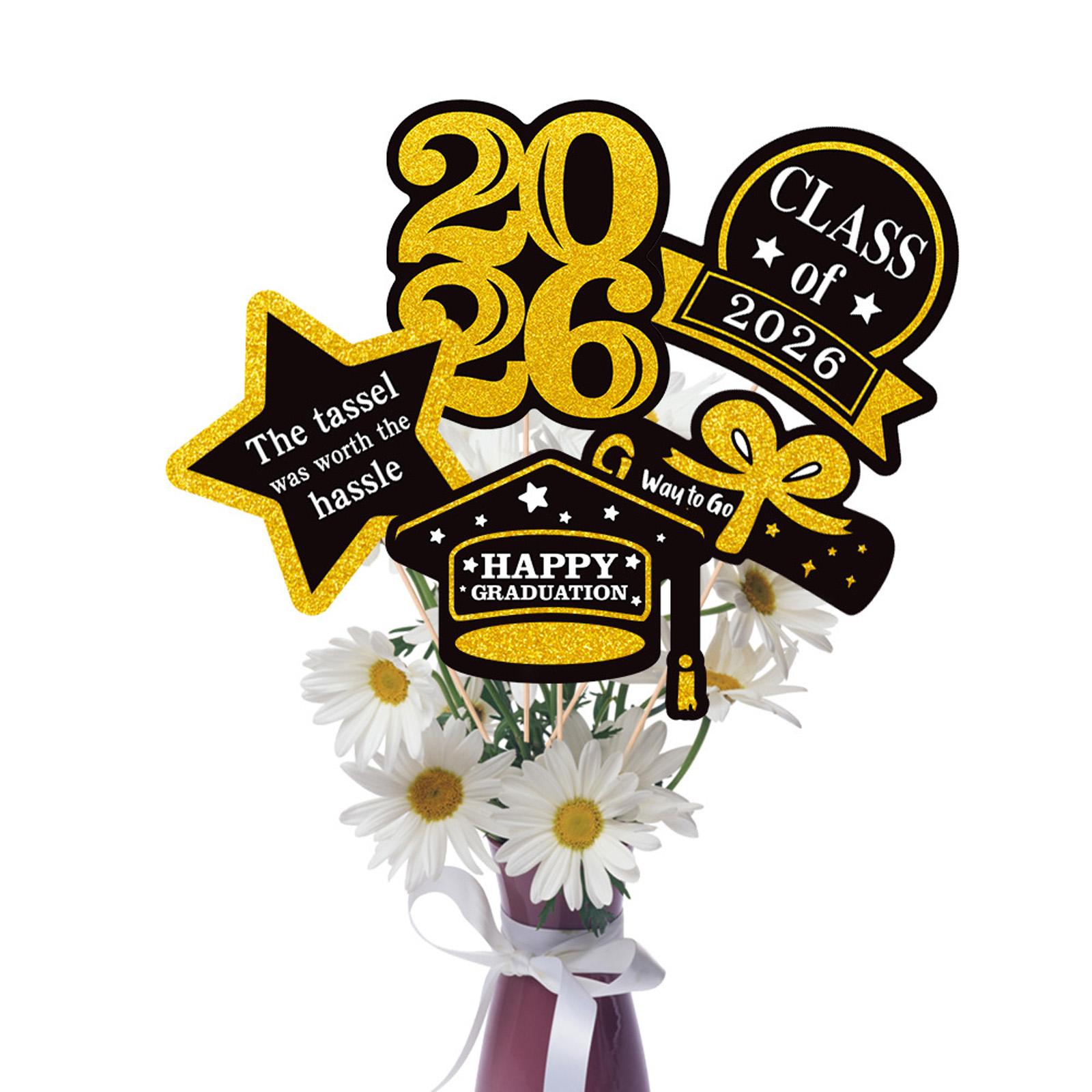 

Graduation Centerpiece Sticks Class of 2026 Table Decorations Paper Cutouts for Party Supplies Event Decor Photo Props One Size