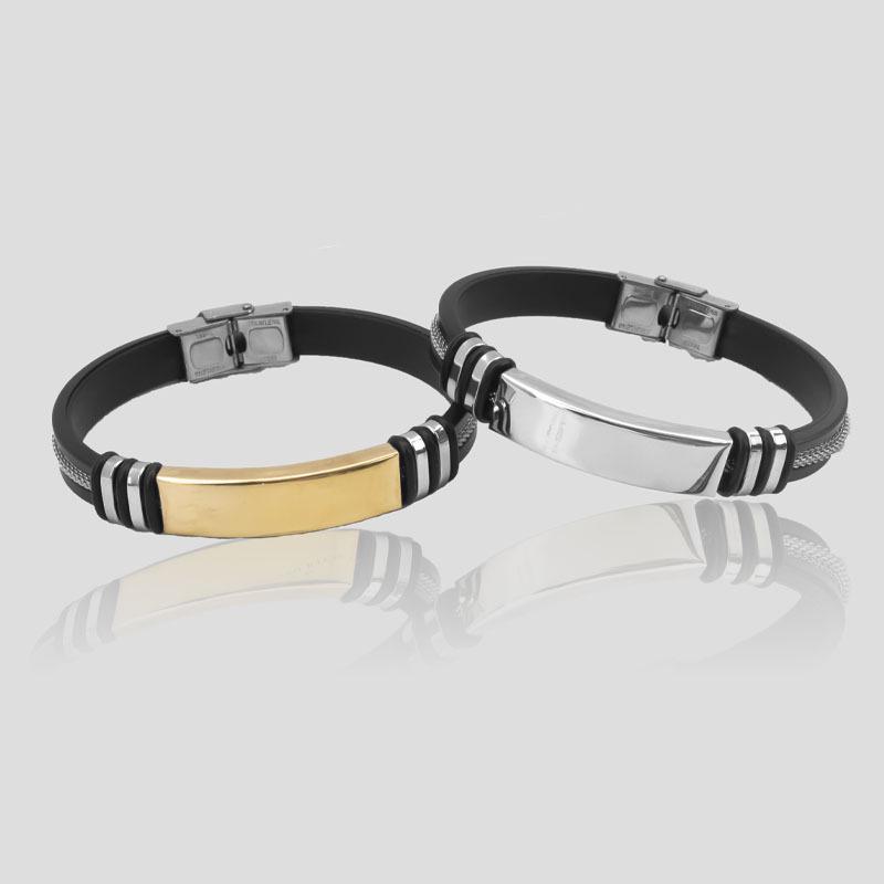 Punk Hip Hop Men's DIY Custom Stainless Steel Bracelet
