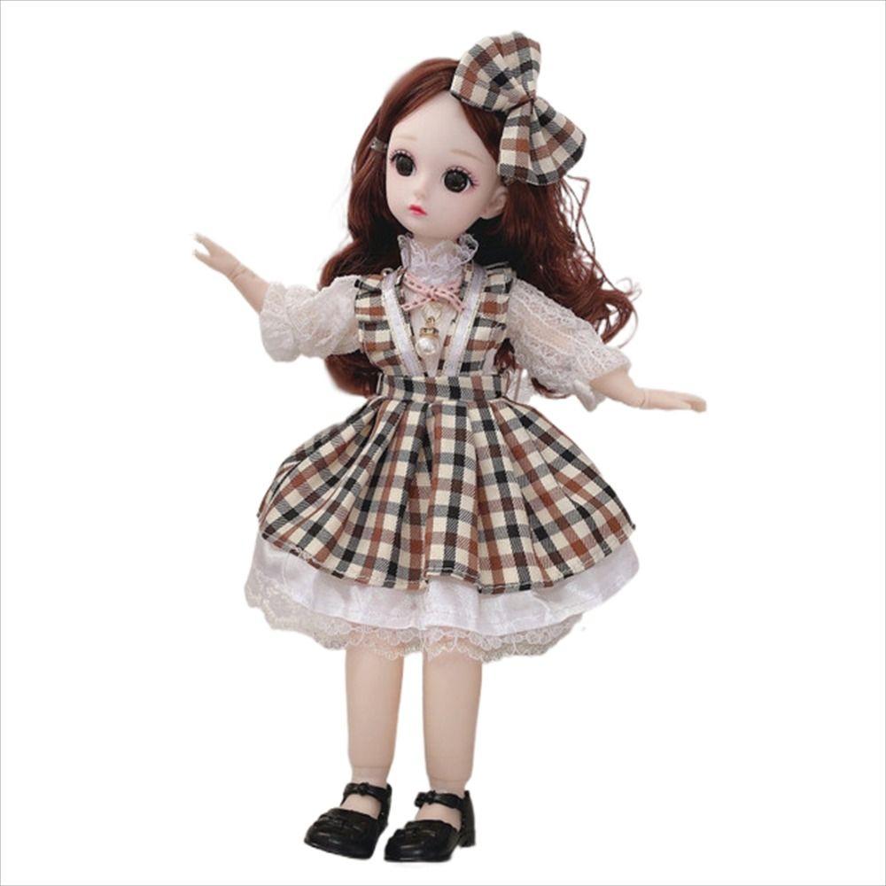 Brown Eyes Girl's Dress Dolls with Clothes Shoes Doll Girl Toy 30cm Bjd Doll  Girl Toys