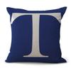 Simple Pure Color English Alphabet throw pillow cover with short plush print for living room sofa decoration cushion cover