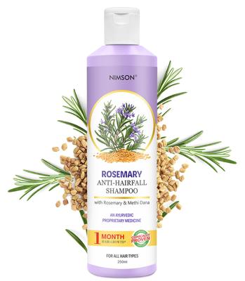 Nimson Rosemary Anti-Hair Fall Shampoo - 250ml | Enriched with Rosemary & Methi Dana | Controls Hair Fall, Breakage & Thinning | Deeply Cleanses & N