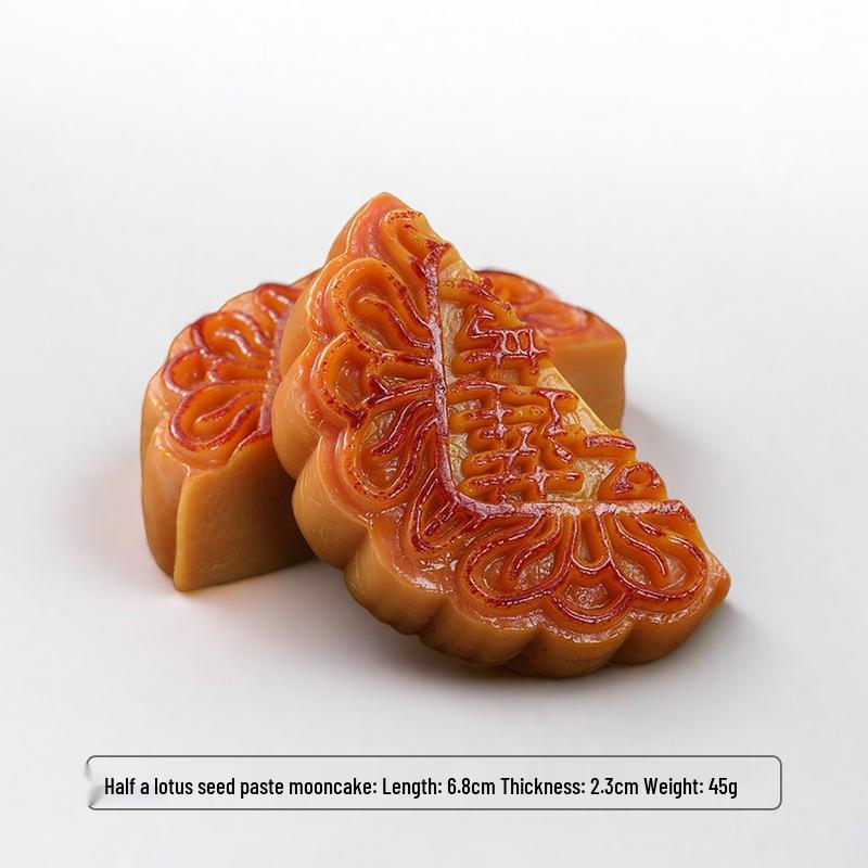 PVC Fake Mooncake Toy - Mid-Autumn Festival Egg Yolk, Lotus Seed, Red Bean Paste Flavors - Display/Photography Prop