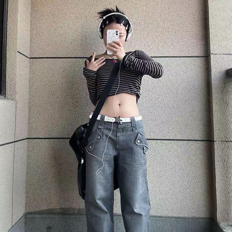 Kawaii Star Rhinestone Belt Women Jeans Buckle Vintage 2000s Belt Grunge Indie Aesthetic Y2k Accessories Korean Fashion